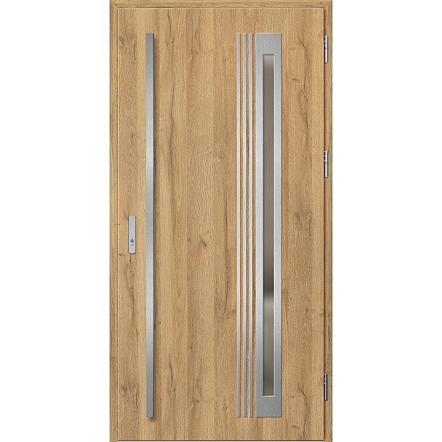 Ocelové vchodové dveře - TREBUR 6 - Dub Natur, Label Inox Ocelové vchodové dveře ERKADO - TREBUR 6 - Dub Natur, Label Inox