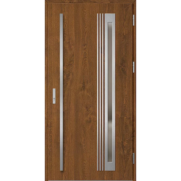 Ocelové vchodové dveře - TREBUR 6 - Ořech, Label Inox Ocelové vchodové dveře ERKADO - TREBUR 6 - Ořech, Label Inox