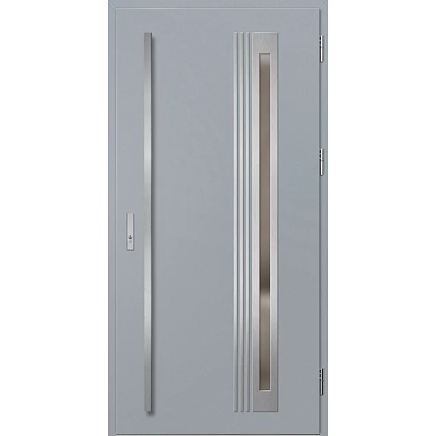 Ocelové vchodové dveře - TREBUR 6 - Šedá, Label Inox Ocelové vchodové dveře ERKADO - TREBUR 6 - Šedá, Label Inox