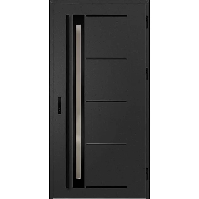 Ocelové vchodové dveře - TREBUR 7 - Černá, Label Black Ocelové vchodové dveře ERKADO - TREBUR 7 - Černá, Label Black