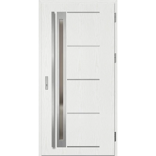 Ocelové vchodové dveře - TREBUR 7 - Borovice Bílá, Label Inox Ocelové vchodové dveře ERKADO - TREBUR 7 - Borovice Bílá, Label Inox