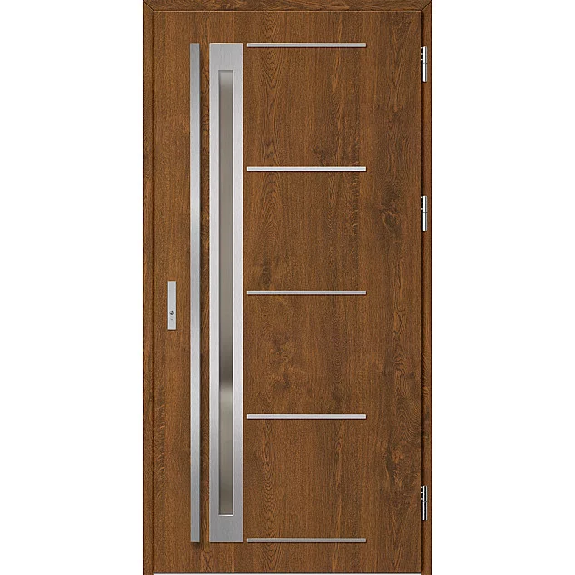 Ocelové vchodové dveře - TREBUR 7 - Ořech, Label Inox Ocelové vchodové dveře ERKADO - TREBUR 7 - Ořech, Label Inox