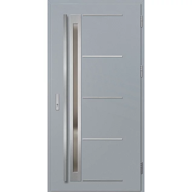 Ocelové vchodové dveře - TREBUR 7 - Šedá, Label Inox Ocelové vchodové dveře ERKADO - TREBUR 7 - Šedá, Label Inox