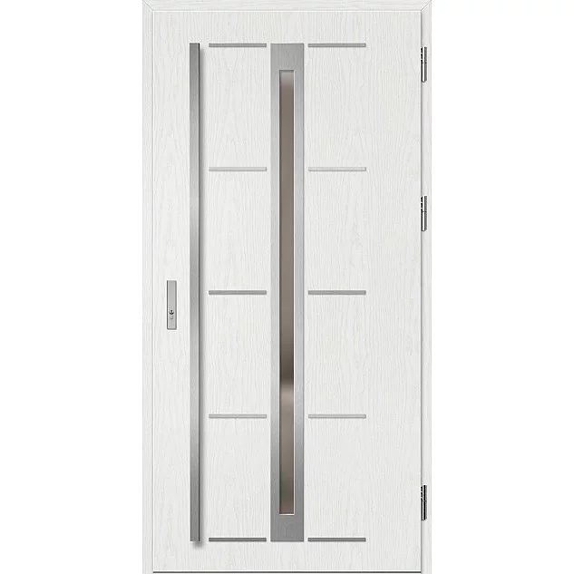 Ocelové vchodové dveře - TREBUR 8 - Borovice Bílá, Label Inox Ocelové vchodové dveře ERKADO - TREBUR 8 - Borovice Bílá, Label Inox