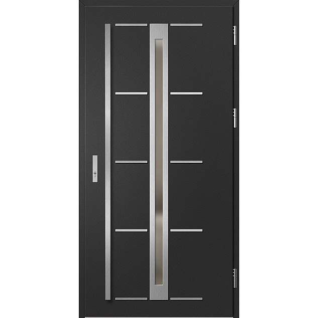 Ocelové vchodové dveře - TREBUR 8 - Černá, Label Inox Ocelové vchodové dveře ERKADO - TREBUR 8 - Černá, Label Inox