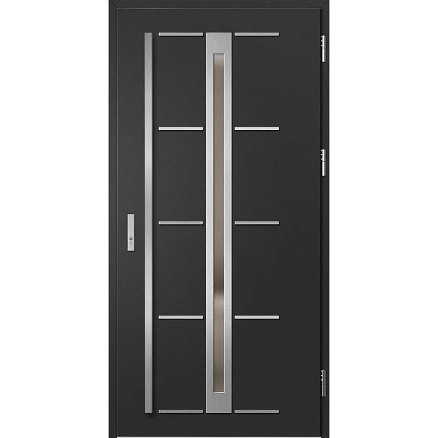 Ocelové vchodové dveře - TREBUR 8 - Černá, Label Inox Ocelové vchodové dveře ERKADO - TREBUR 8 - Černá, Label Inox