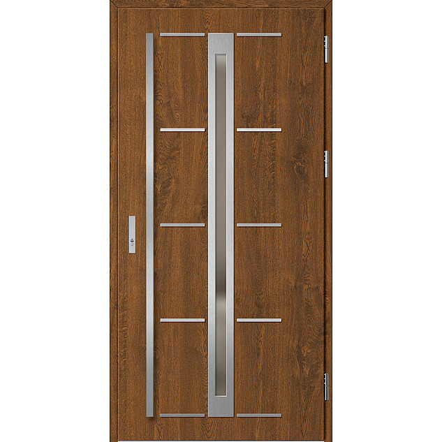 Ocelové vchodové dveře - TREBUR 8 - Ořech, Label Inox Ocelové vchodové dveře ERKADO - TREBUR 8 - Ořech, Label Inox