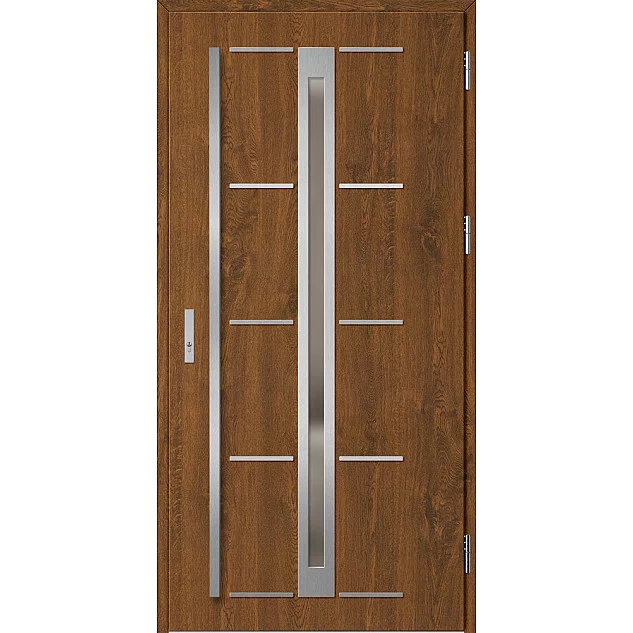 Ocelové vchodové dveře - TREBUR 8 - Ořech, Label Inox Ocelové vchodové dveře ERKADO - TREBUR 8 - Ořech, Label Inox