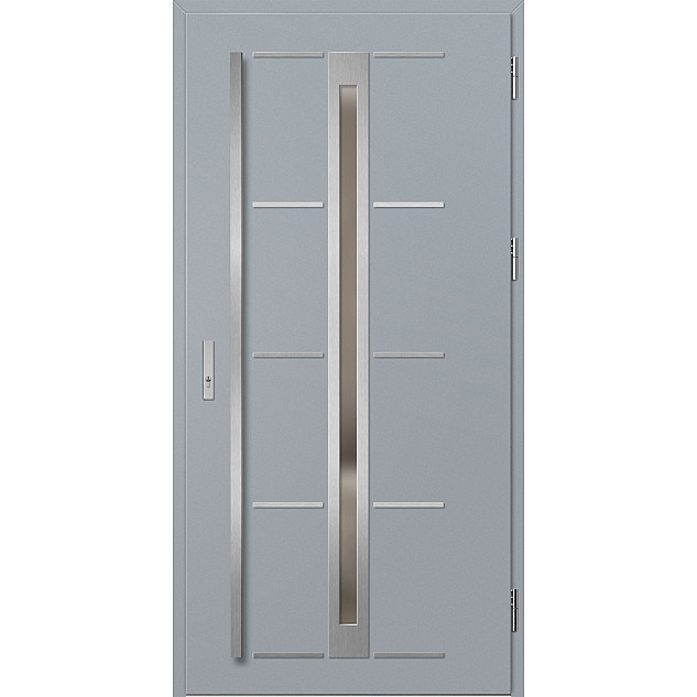 Ocelové vchodové dveře - TREBUR 8 - Šedá, Label Inox Ocelové vchodové dveře ERKADO - TREBUR 8 - Šedá, Label Inox