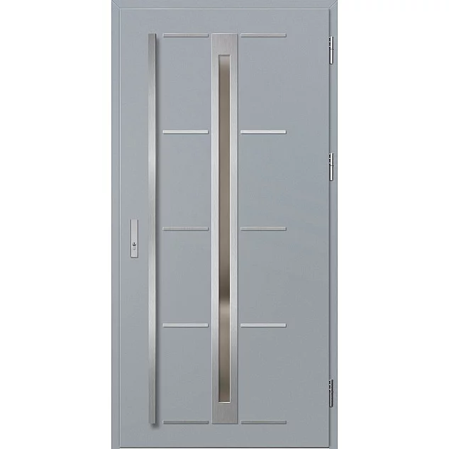 Ocelové vchodové dveře - TREBUR 8 - Šedá, Label Inox Ocelové vchodové dveře ERKADO - TREBUR 8 - Šedá, Label Inox