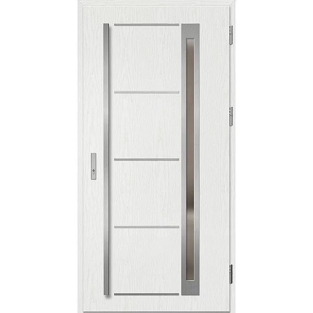 Ocelové vchodové dveře - TREBUR 9 - Borovice Bílá, Label Inox Ocelové vchodové dveře ERKADO - TREBUR 9 - Borovice Bílá, Label Inox