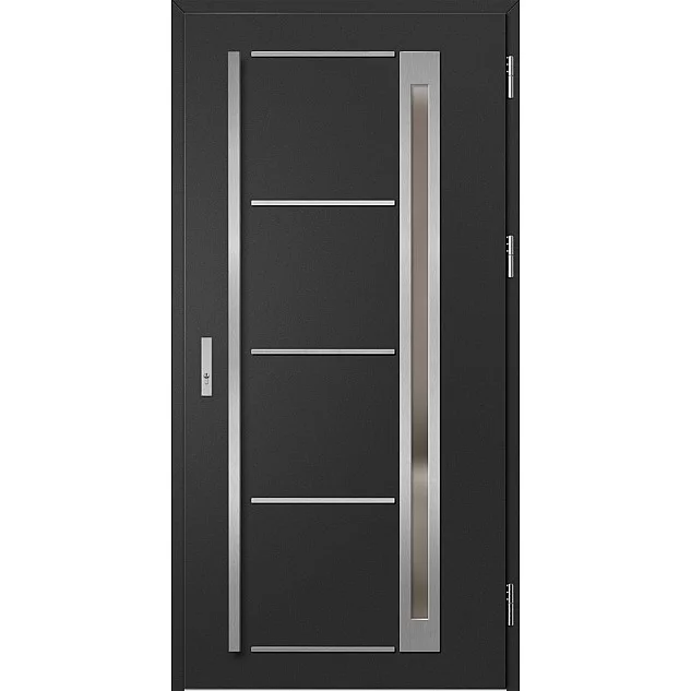 Ocelové vchodové dveře - TREBUR 9 - Černá, Label Inox Ocelové vchodové dveře ERKADO - TREBUR 9 - Černá, Label Inox