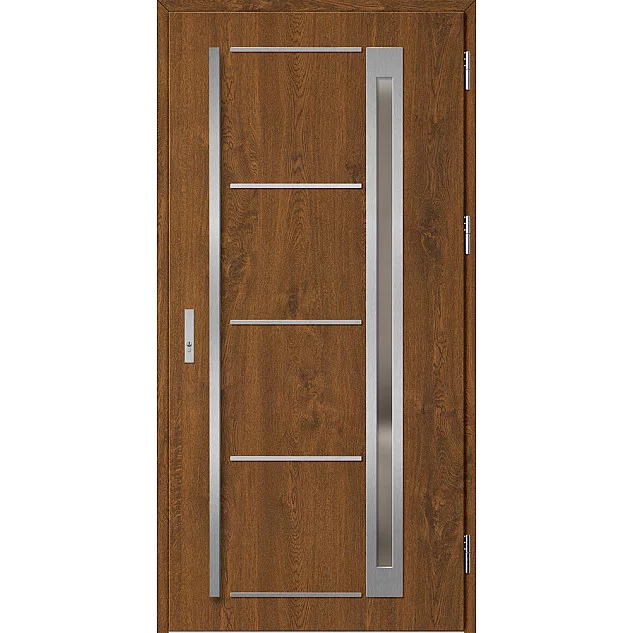 Ocelové vchodové dveře - TREBUR 9 - Ořech, Label Inox Ocelové vchodové dveře ERKADO - TREBUR 9 - Ořech, Label Inox