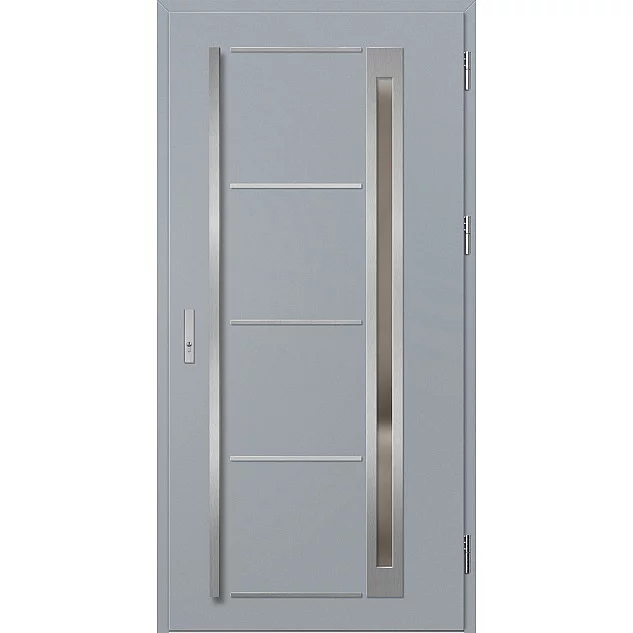 Ocelové vchodové dveře - TREBUR 9 - Šedá, Label Inox Ocelové vchodové dveře ERKADO - TREBUR 9 - Šedá, Label Inox