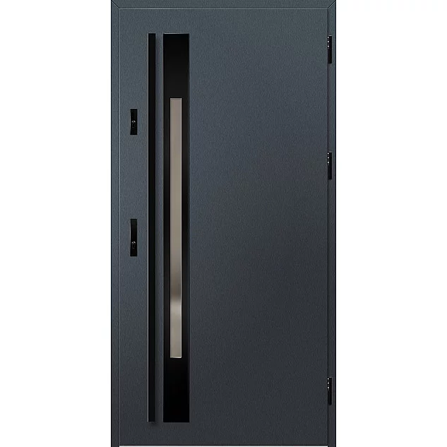 Ocelové vchodové dveře ERKADO - WELS 1 - Antracit Struktura, Label Black