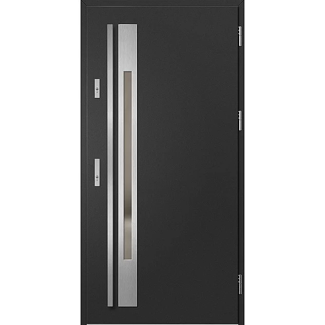 Ocelové vchodové dveře ERKADO - WELS 1 - Černá, Label Inox