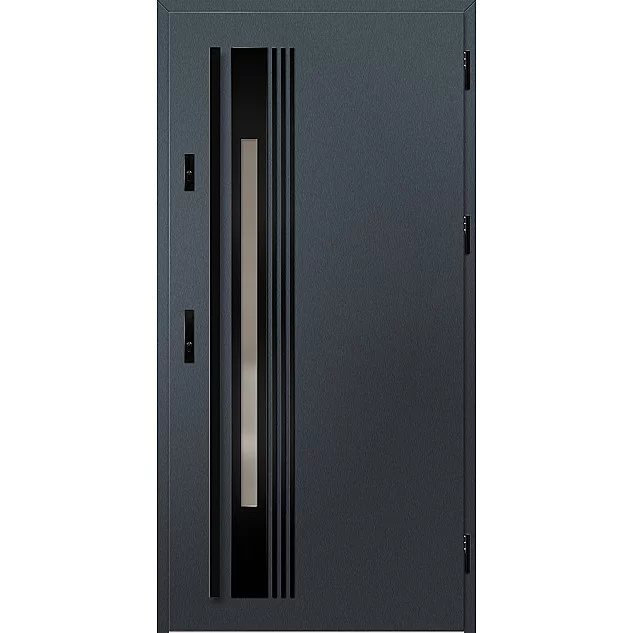 Ocelové vchodové dveře ERKADO - WELS 4 - Antracit Struktura, Label Black