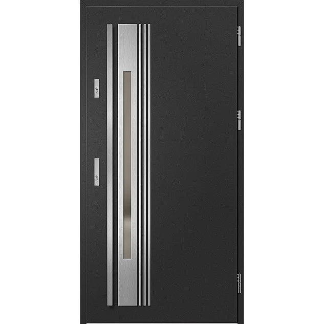 Ocelové vchodové dveře ERKADO - WELS 4 - Černá, Label Inox