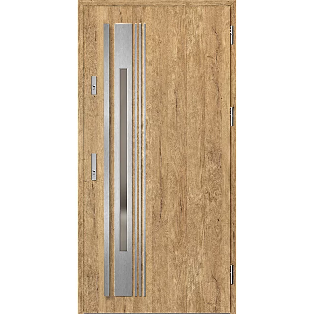 Ocelové vchodové dveře ERKADO - WELS 4 - Dub Natur, Label Inox