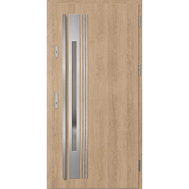 Ocelové vchodové dveře ERKADO - WELS 4 - Surový Dub, Label Inox
