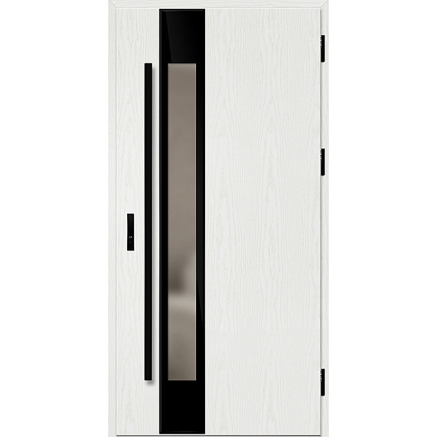Ocelové vchodové dveře ERKADO - WIENER 2 - Borovice Bílá, Label Diamound Glass