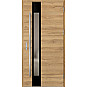 Ocelové vchodové dveře ERKADO - WIENER 2 - Dub Natur Příčný, Label Diamound Glass