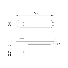 Klika ASG - GUAVA - RT WC - Černá matná