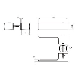 klika TI - GORDO - RT5 4084 - Nikl perla, s uzamykáním, 38-45 mm