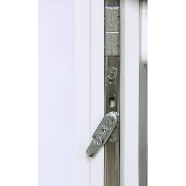 Plastové dveře | 95x205 cm | Levé| Bílé | jednokřídlé | Teplý meziskelní rámeček