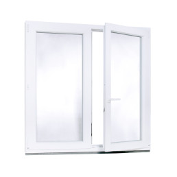 Dvoukřídlé Plastové okno | 130 x 130 cm (1300 x 1300 mm) | bílé |otevíravé i sklopné | pravé Dvoukřídlé Plastové okno | 130 x 130 cm (1300 x 1300 mm) | bílé |otevíravé i sklopné | pravé