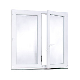 Dvoukřídlé Plastové okno | 145 x 145 cm (1450 x 1450 mm) | Bílé / Antracit |otevíravé i sklopné | pravé Dvoukřídlé Plastové okno | 145 x 145 cm (1450 x 1450 mm) | Bílé / Antracit |otevíravé i sklopné | pravé