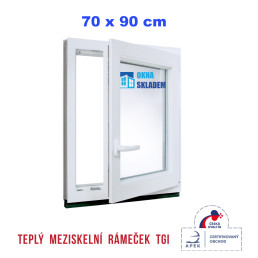 Plastové okno | 70 x 90 cm (700 x 900 mm) | bílé |otevíravé i sklopné | pravé Plastové okno | 70 x 90 cm (700 x 900 mm) | bílé |otevíravé i sklopné | pravé