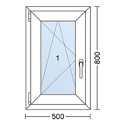 Plastové okno | 50 x 80 cm (500 x 800 mm) | Bílé / Antracit |otevíravé i sklopné | levé Plastové okno | 50 x 80 cm (500 x 800 mm) | Bílé / Antracit |otevíravé i sklopné | levé