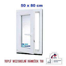 Plastové okno | 50 x 80 cm (500 x 800 mm) | Bílé / Antracit |otevíravé i sklopné | levé Plastové okno | 50 x 80 cm (500 x 800 mm) | Bílé / Antracit |otevíravé i sklopné | levé