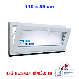 Plastové okno | 110 x 55 cm (1100 x 550 mm) | bílé | sklopné