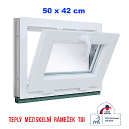 Plastové okno | 50 x 42 cm (500 x 420 mm) | bílé | sklopné Plastové okno | 50 x 42 cm (500 x 420 mm) | bílé | sklopné