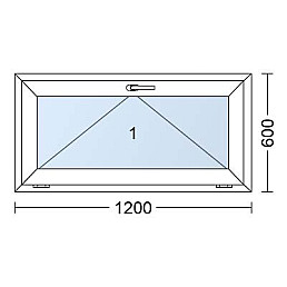 Plastové okno | 120 x 60 cm (1200 x 600 mm) | Bílé / Antracit | sklopné