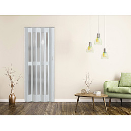 Shrnovací dveře Prosklené - Jasan Bíly Shrnovací dveře Prosklené - Jasan Bíly