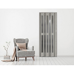 Shrnovací dveře Prosklené - Dub Šedý Shrnovací dveře Prosklené - Dub Šedý